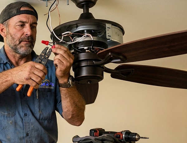 Modern ceiling fan in home