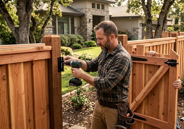 Wooden fence and gate repair