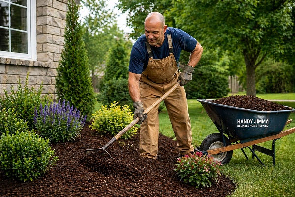 Fresh mulch landscaping
